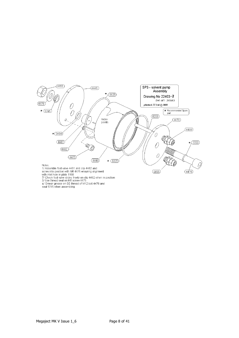 Sp3 assembly | Magnum Venus Plastech Megaject MKIV Revision 1_6 User Manual | Page 8 / 41