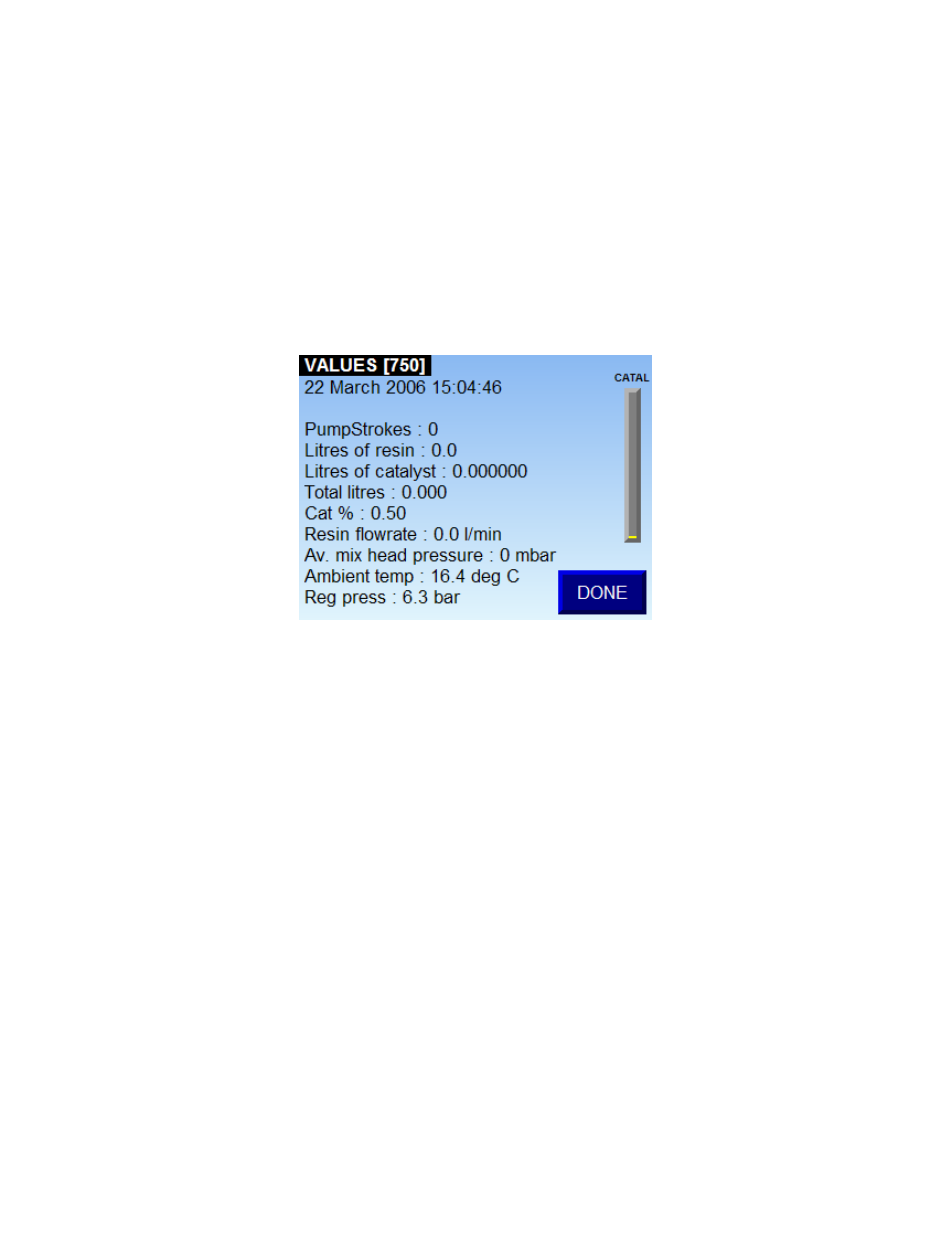 Values screen | Magnum Venus Plastech Megaject RTM Pro Revison 7_0 User Manual | Page 35 / 72