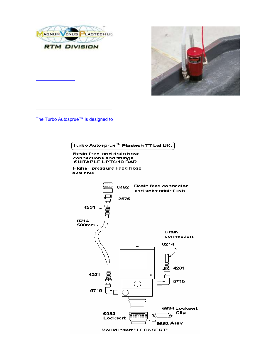 Magnum Venus Plastech Turbo Autosprue -TAS User Manual | 6 pages