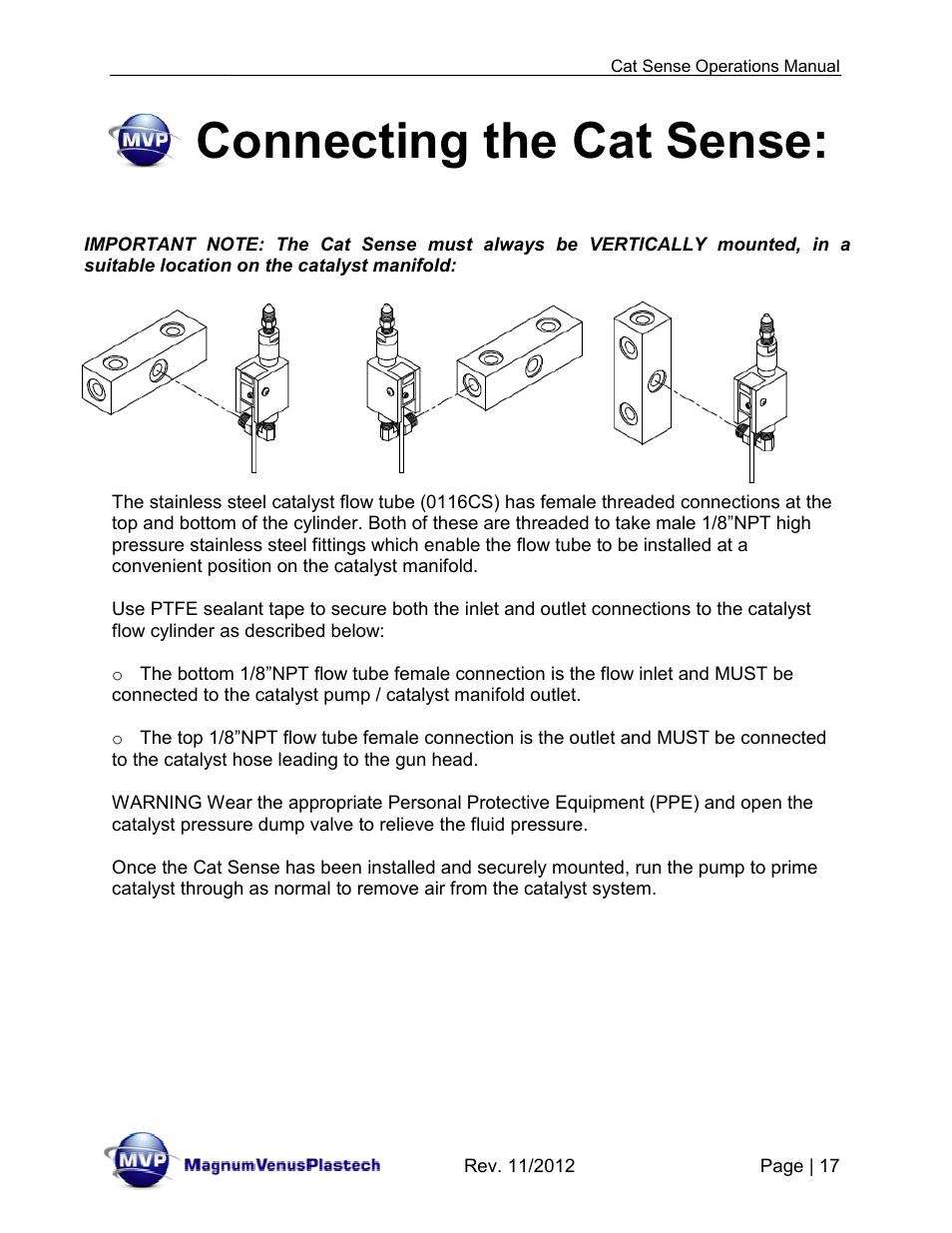 Connecting the cat sense | Magnum Venus Plastech CTS-9000 CAT SENSE User Manual | Page 17 / 26