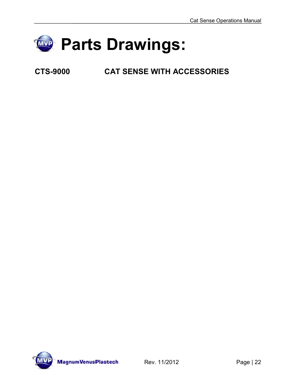 Parts drawings | Magnum Venus Plastech CTS-9000 CAT SENSE User Manual | Page 22 / 26