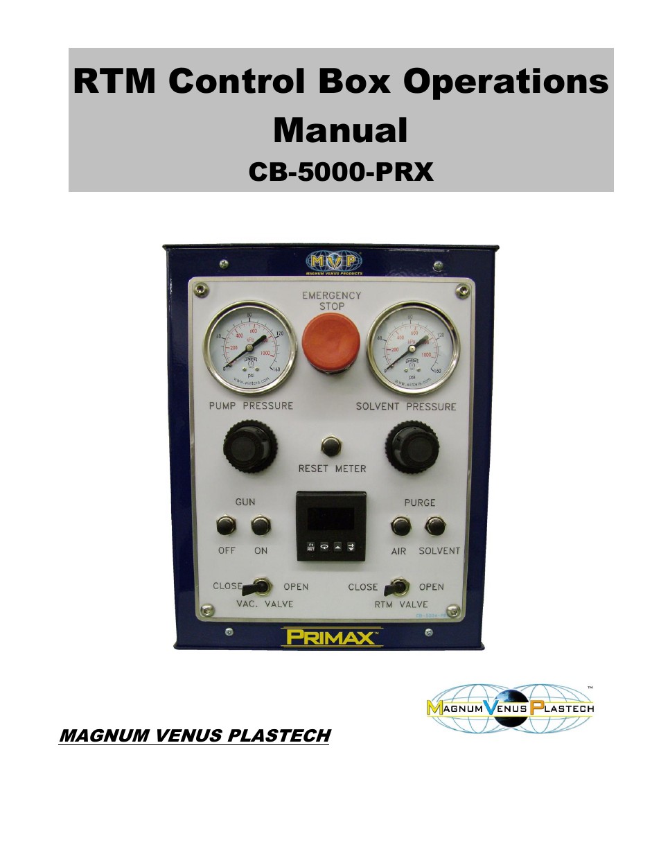 Magnum Venus Plastech CB-5000-PRX RTM Control Box User Manual | 46 pages