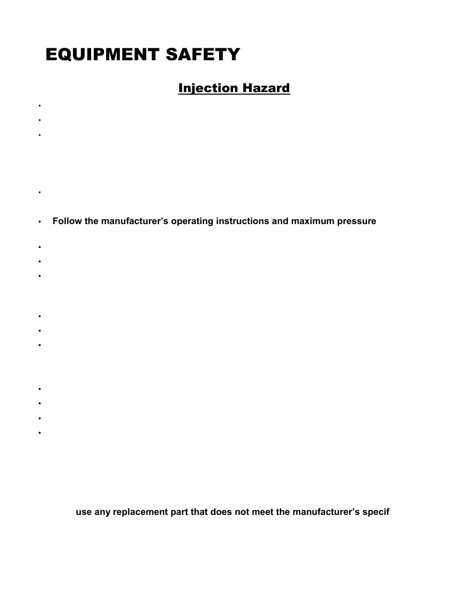 Equipment safety, Injection hazard | Magnum Venus Plastech GMX-2000 GRANIT COAT GUN User Manual | Page 4 / 25