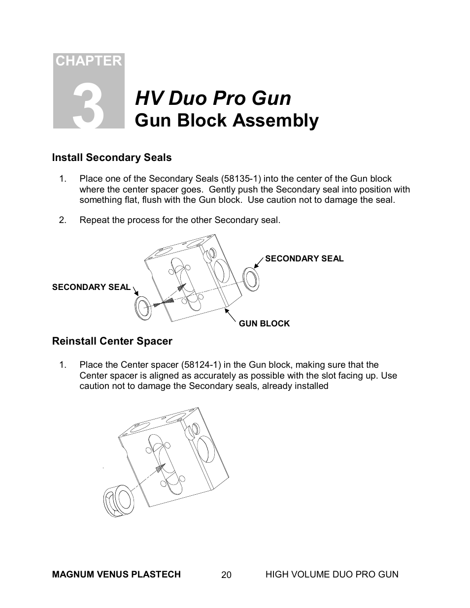 Hv duo pro gun, Gun block assembly | Magnum Venus Plastech High Duo Pro Gun User Manual | Page 20 / 52