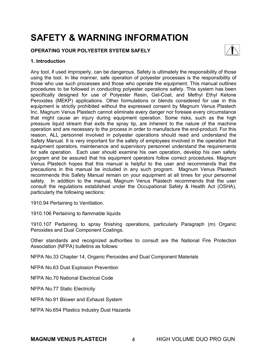 Safety & warning information | Magnum Venus Plastech High Duo Pro Gun User Manual | Page 4 / 52