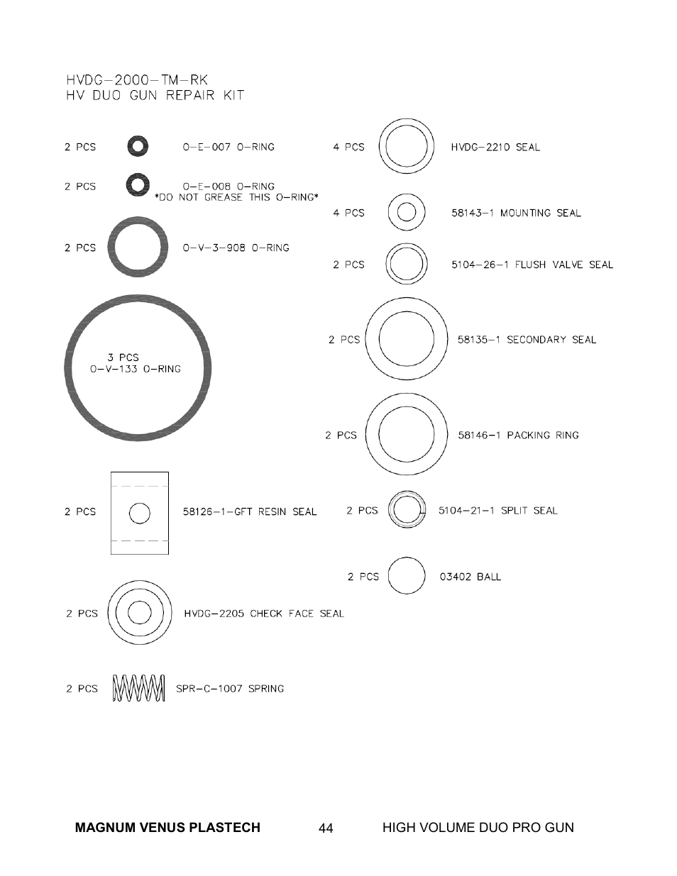 Magnum Venus Plastech High Duo Pro Gun User Manual | Page 44 / 52