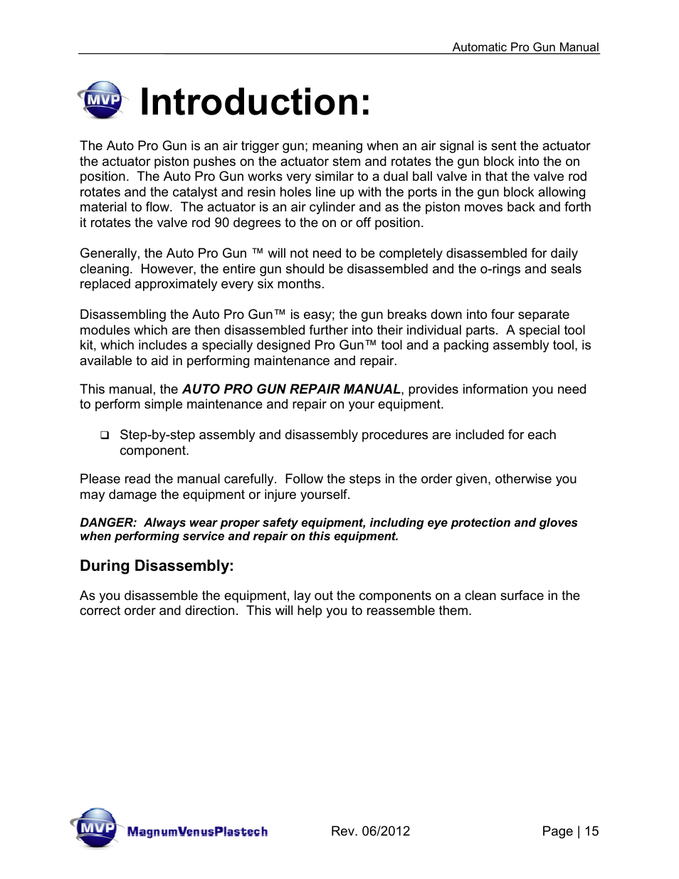 Introduction | Magnum Venus Plastech Auto Pro Gun CPC_CPG_CPT_PRTM-DG User Manual | Page 15 / 85