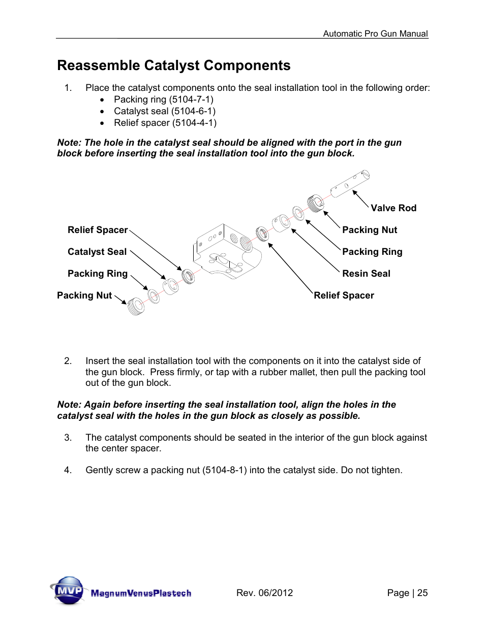 Reassemble catalyst components | Magnum Venus Plastech Auto Pro Gun CPC_CPG_CPT_PRTM-DG User Manual | Page 25 / 85