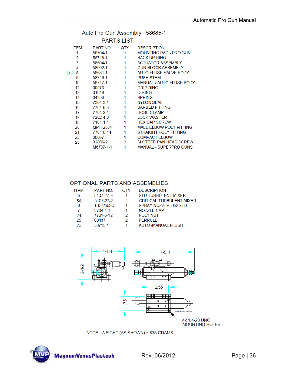Magnum Venus Plastech Auto Pro Gun CPC_CPG_CPT_PRTM-DG User Manual | Page 36 / 85