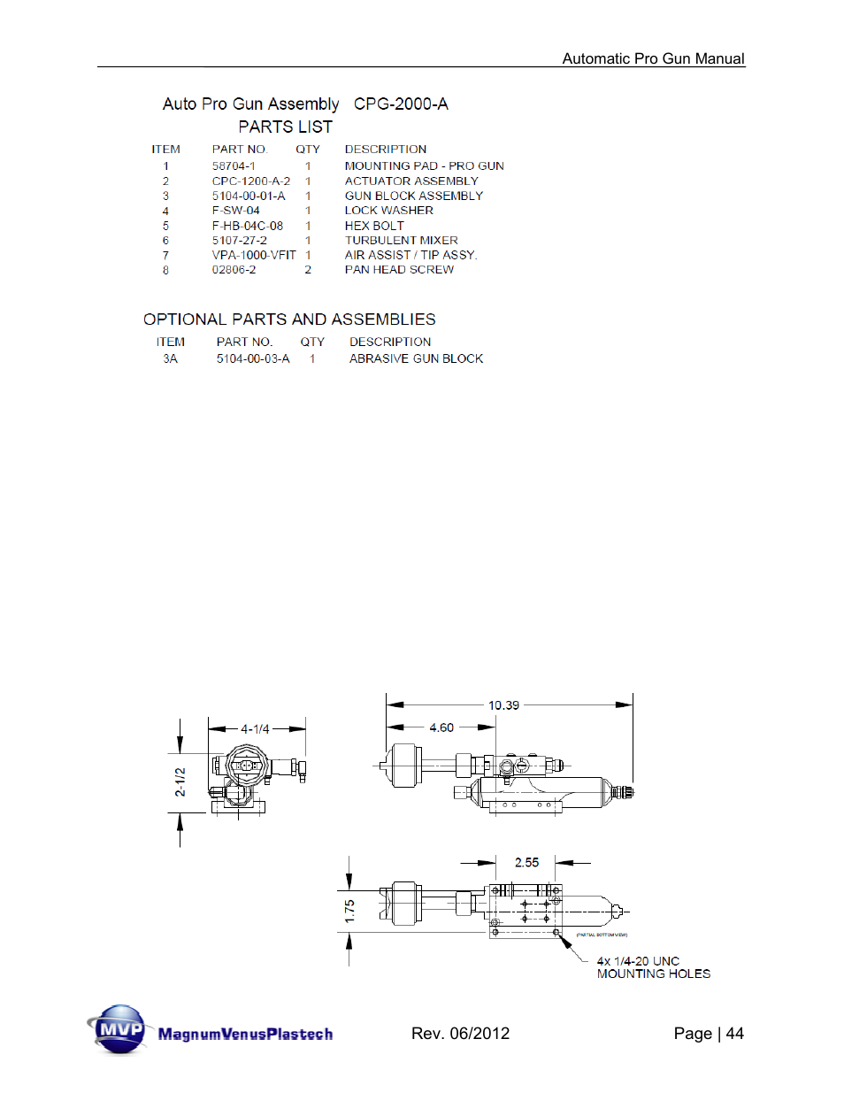 Magnum Venus Plastech Auto Pro Gun CPC_CPG_CPT_PRTM-DG User Manual | Page 44 / 85