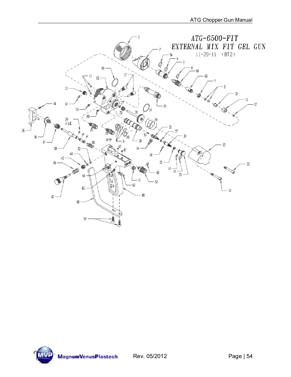 Magnum Venus Plastech ATG Gel Coat Gun User Manual | Page 54 / 80