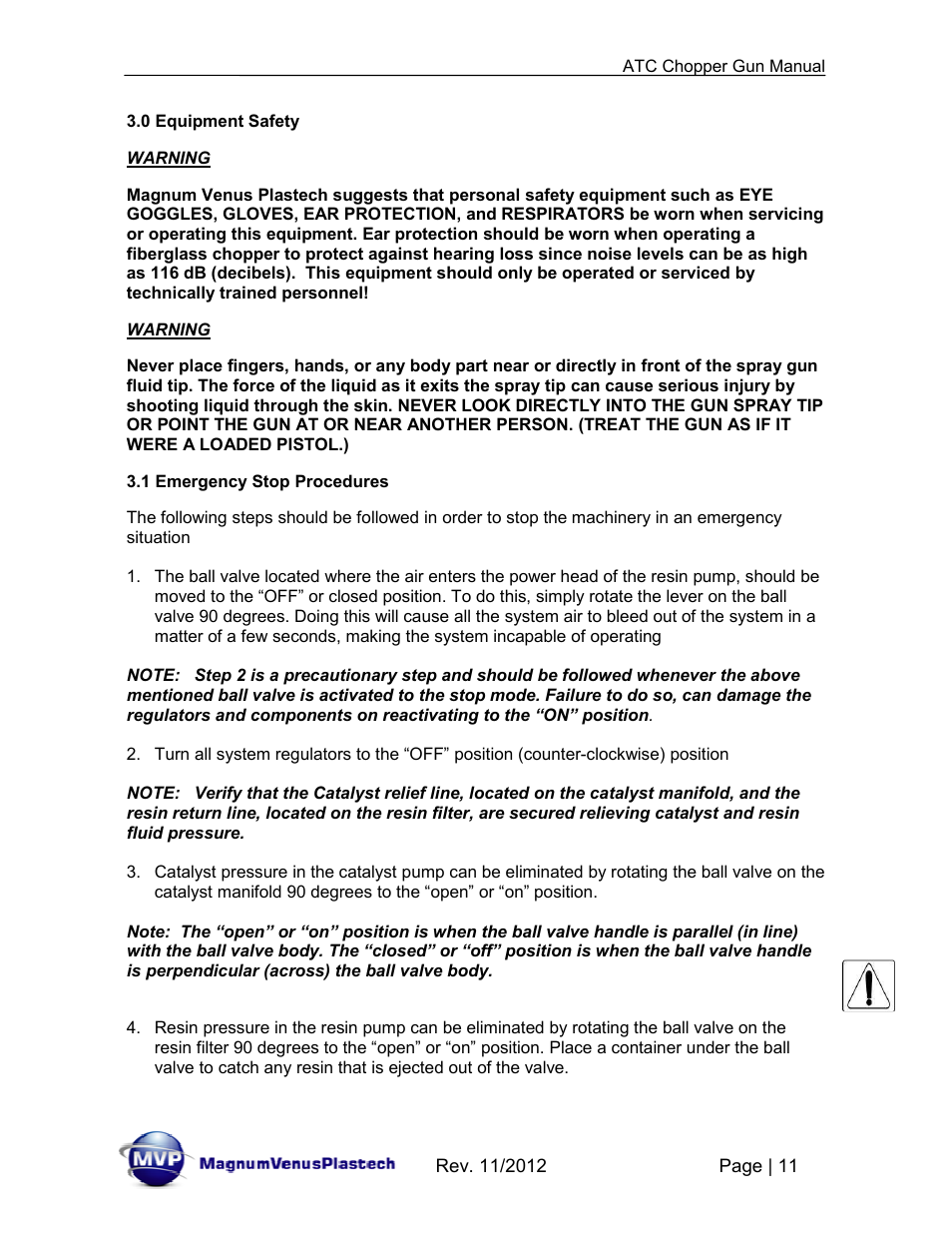 Magnum Venus Plastech ATG chopper Gun User Manual | Page 11 / 60