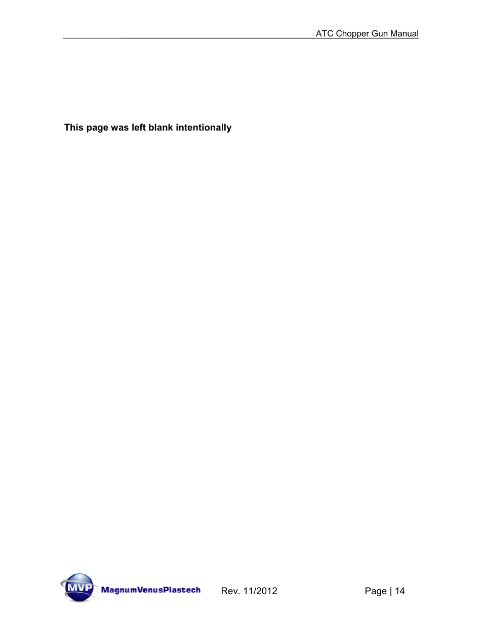 Magnum Venus Plastech ATG chopper Gun User Manual | Page 14 / 60