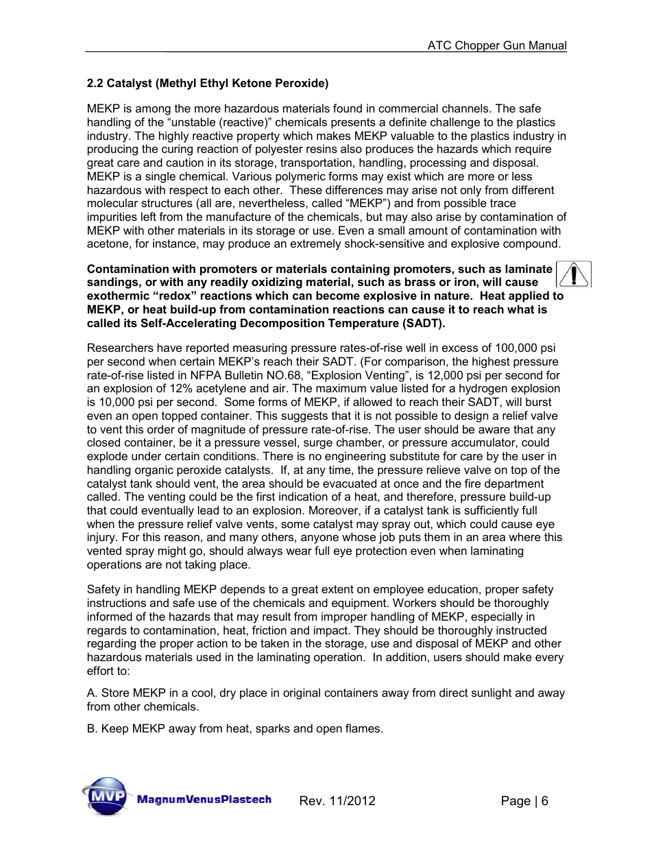 Magnum Venus Plastech ATG chopper Gun User Manual | Page 6 / 60