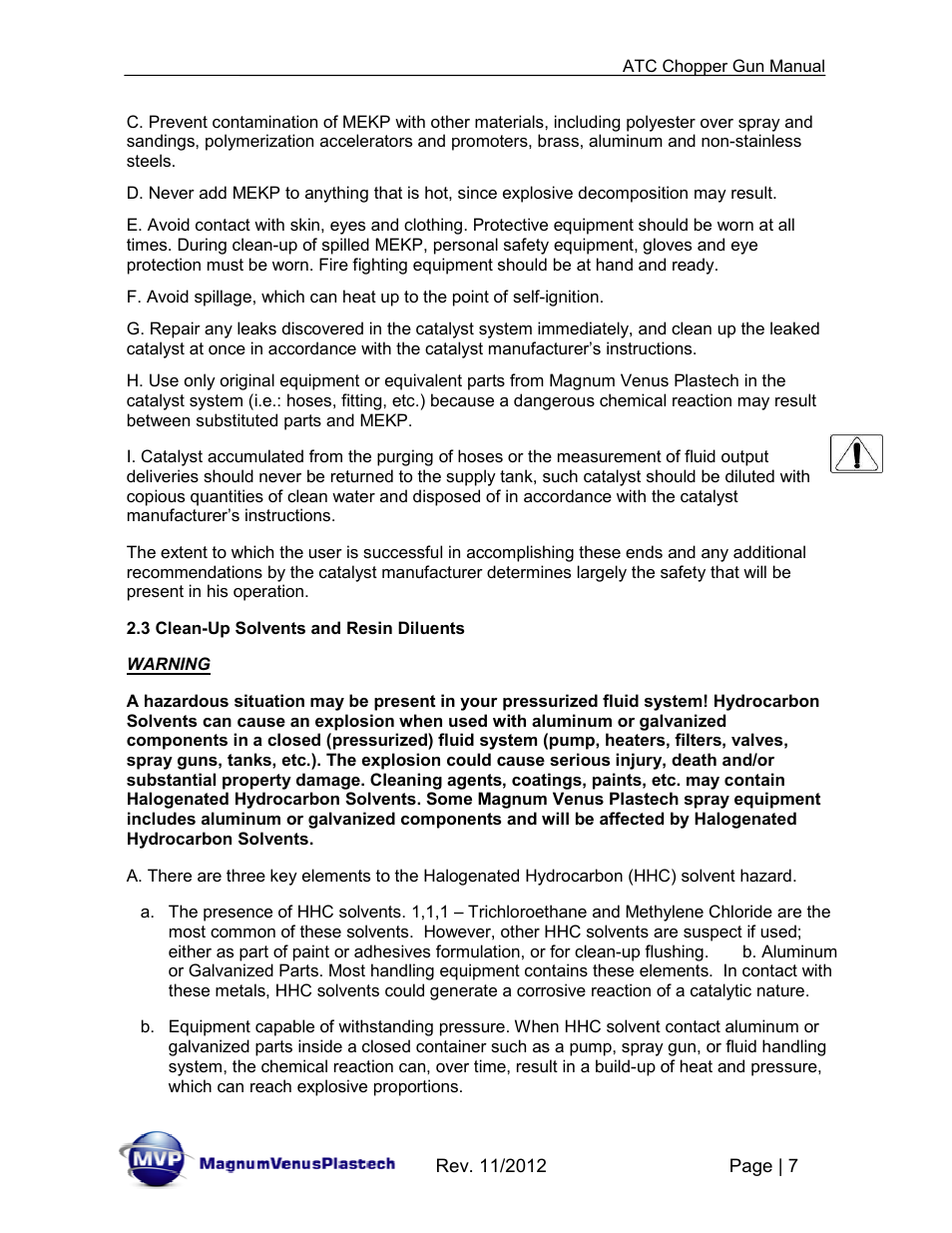 Magnum Venus Plastech ATG chopper Gun User Manual | Page 7 / 60