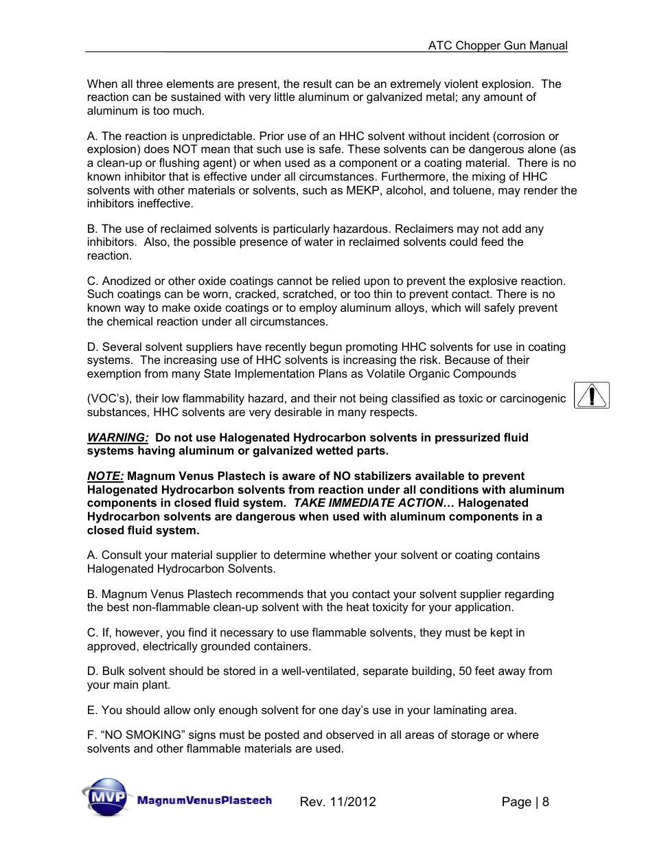 Magnum Venus Plastech ATG chopper Gun User Manual | Page 8 / 60