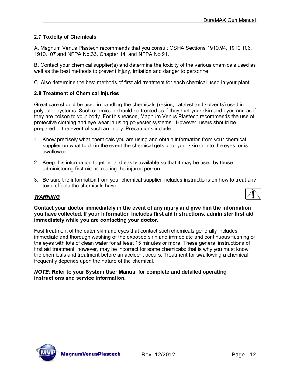 Magnum Venus Plastech DuraMAX Gun DMX-3000 User Manual | Page 12 / 54