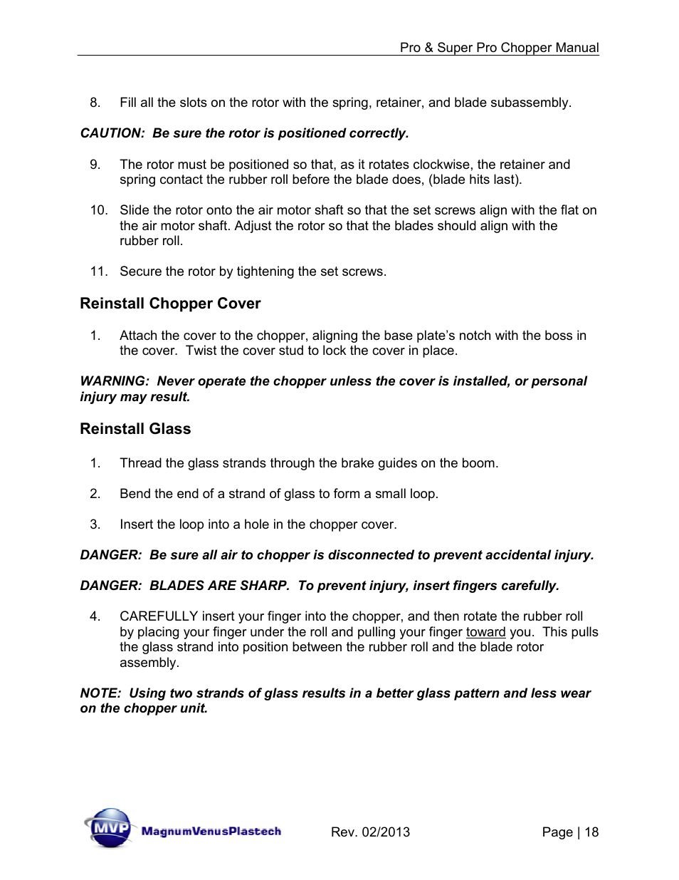 Magnum Venus Plastech PRO AND SUPER PRO CHOPPER VRC-1000_2000_3000 User Manual | Page 18 / 32