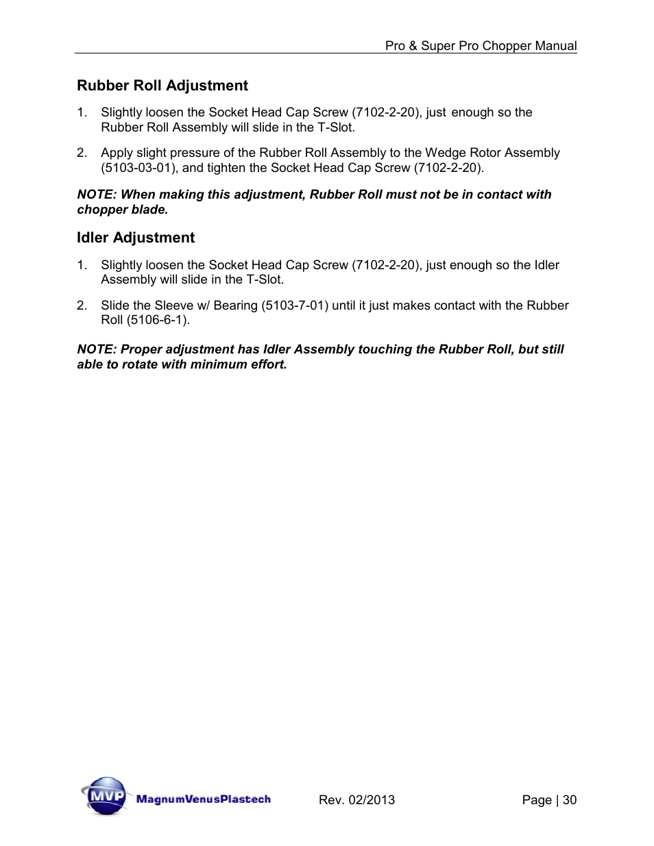 Magnum Venus Plastech PRO AND SUPER PRO CHOPPER VRC-1000_2000_3000 User Manual | Page 30 / 32