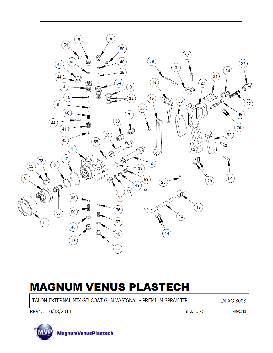 Magnum Venus Plastech TALON Gun External Mix User Manual | Page 48 / 56