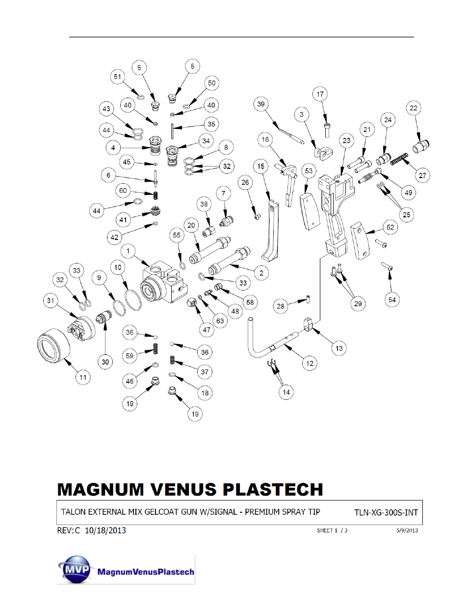 Magnum Venus Plastech TALON Gun External Mix User Manual | Page 51 / 56
