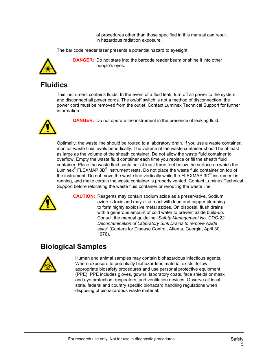 Fluidics, Biological samples, Fluidics biological samples | Luminex FLEXMAP 3D User Manual User Manual | Page 15 / 86