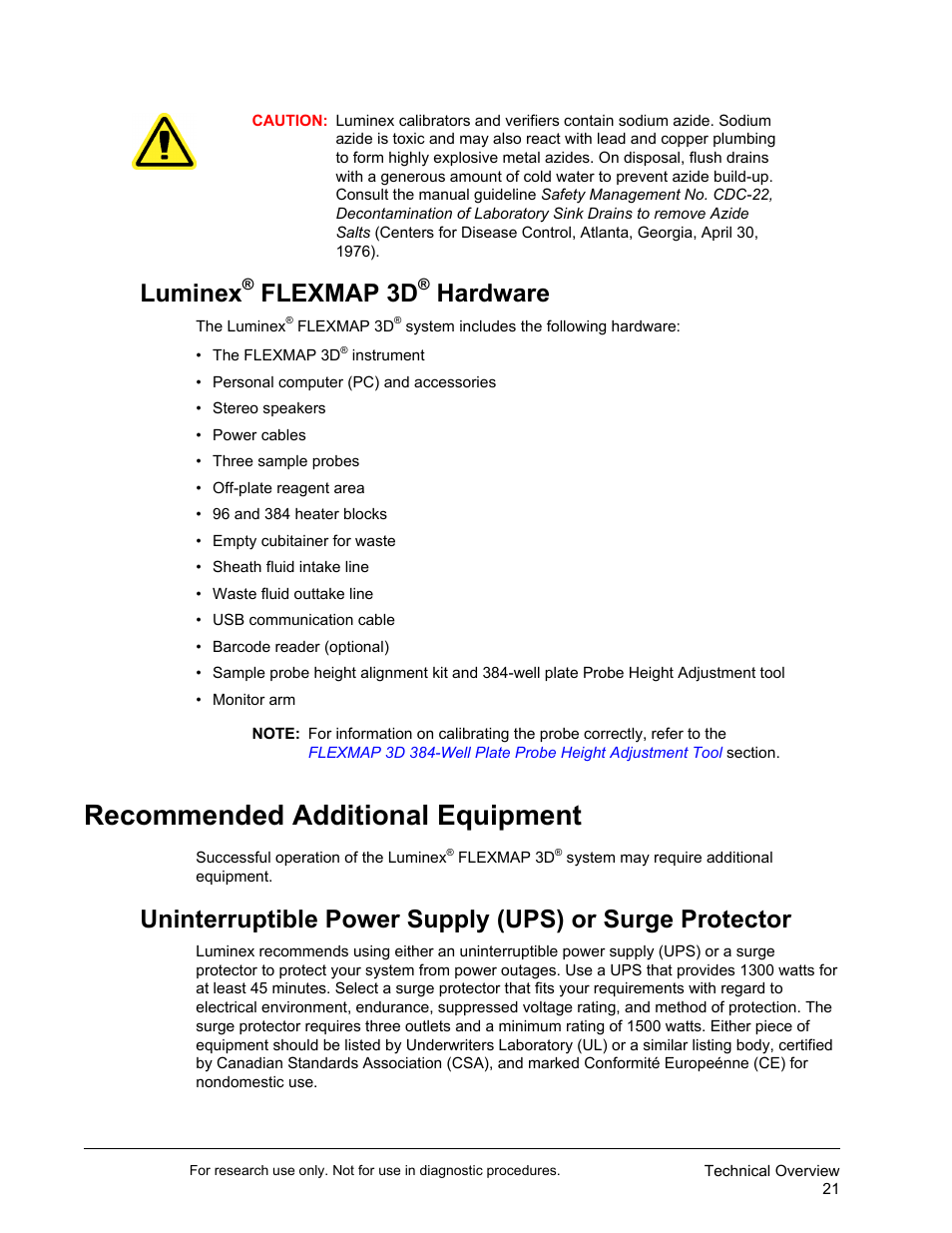 Luminex® flexmap 3d® hardware, Recommended additional equipment, Luminex | Flexmap 3d, Hardware | Luminex FLEXMAP 3D User Manual User Manual | Page 31 / 86