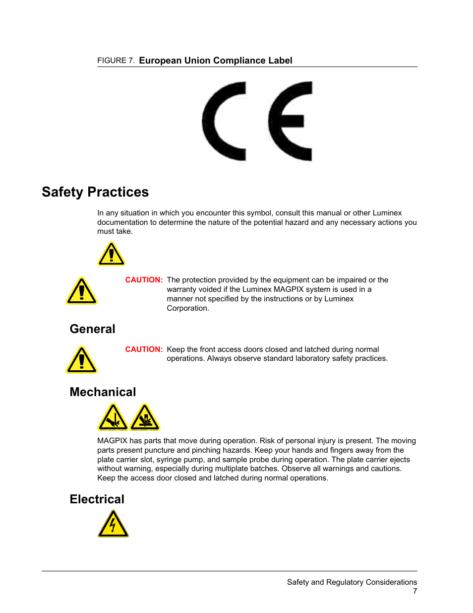 Safety practices, General, Mechanical | Electrical, General mechanical electrical | Luminex MAGPIX Hardware and Installation Manual User Manual | Page 20 / 104