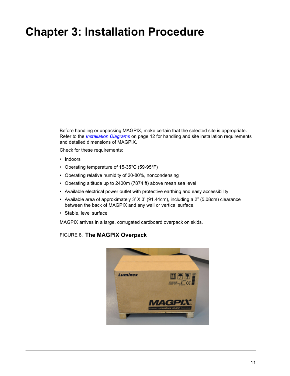 Installation procedure, Chapter 3 installation procedure, Chapter 3: installation procedure | Luminex MAGPIX Hardware and Installation Manual User Manual | Page 24 / 104