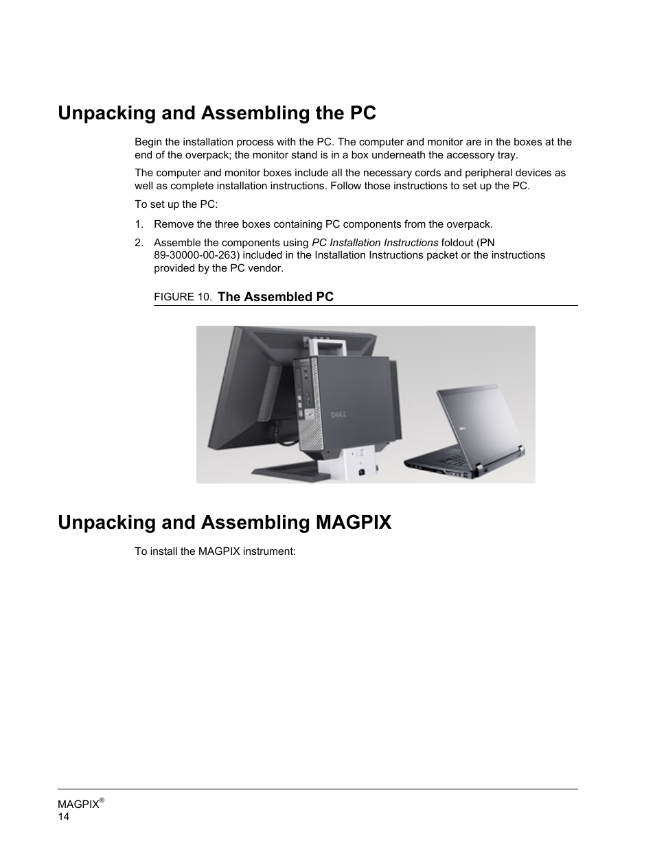 Unpacking and assembling the pc, Unpacking and assembling magpix | Luminex MAGPIX Hardware and Installation Manual User Manual | Page 27 / 104