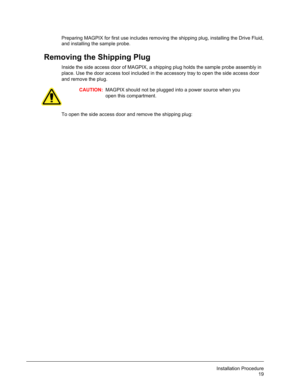 Removing the shipping plug | Luminex MAGPIX Hardware and Installation Manual User Manual | Page 32 / 104