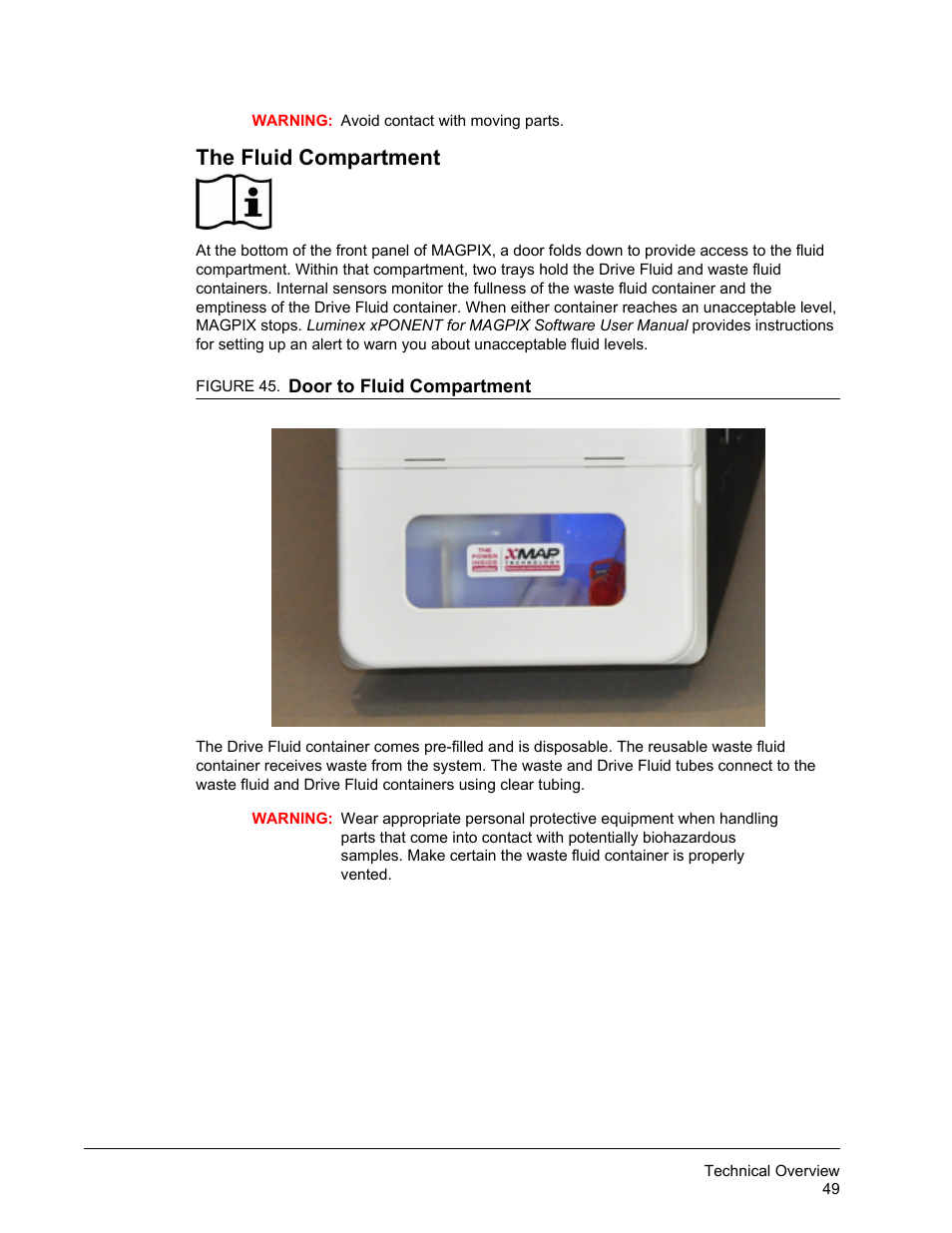 The fluid compartment, The fluid, Compartment | Luminex MAGPIX Hardware and Installation Manual User Manual | Page 62 / 104