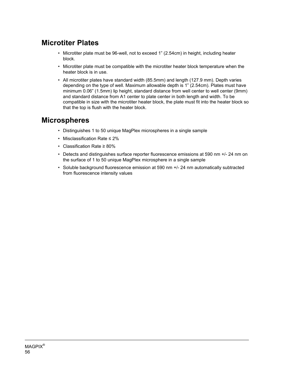 Microtiter plates, Microspheres, Microtiter plates microspheres | Luminex MAGPIX Hardware and Installation Manual User Manual | Page 69 / 104