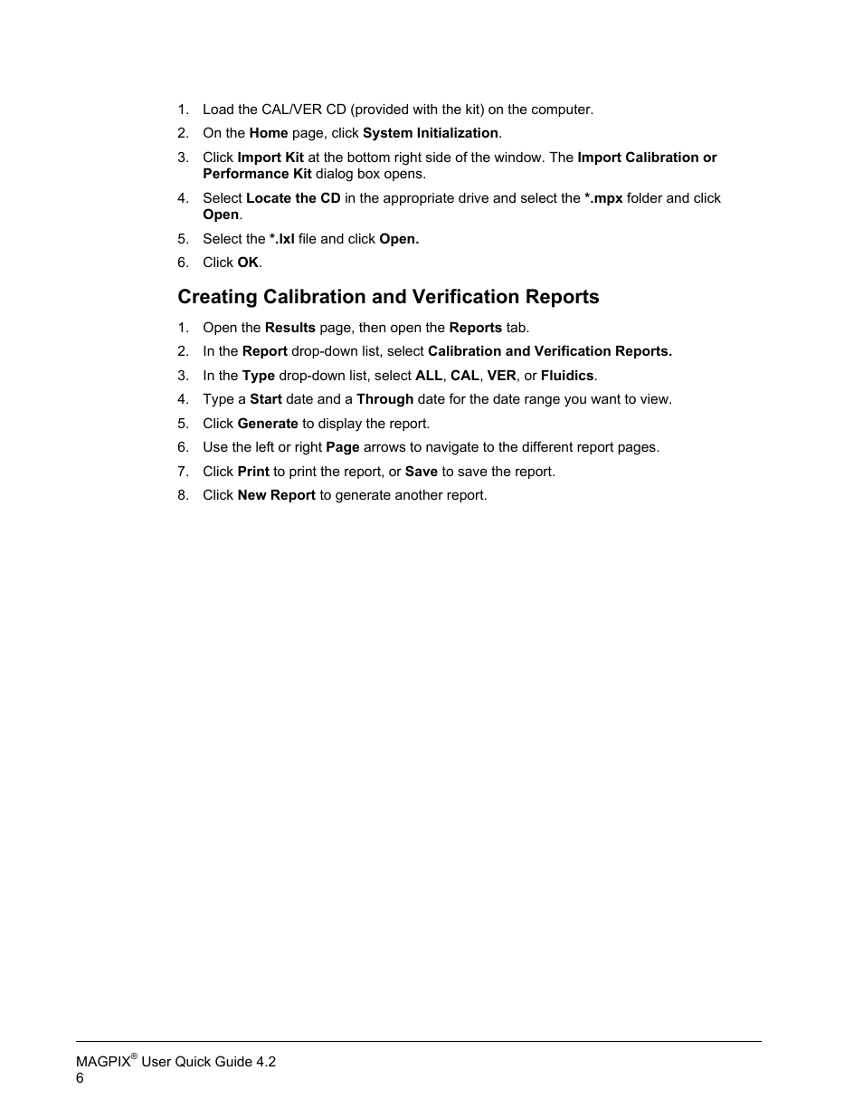 Creating calibration and verification reports | Luminex MAGPIX User Quick Guide User Manual | Page 11 / 29