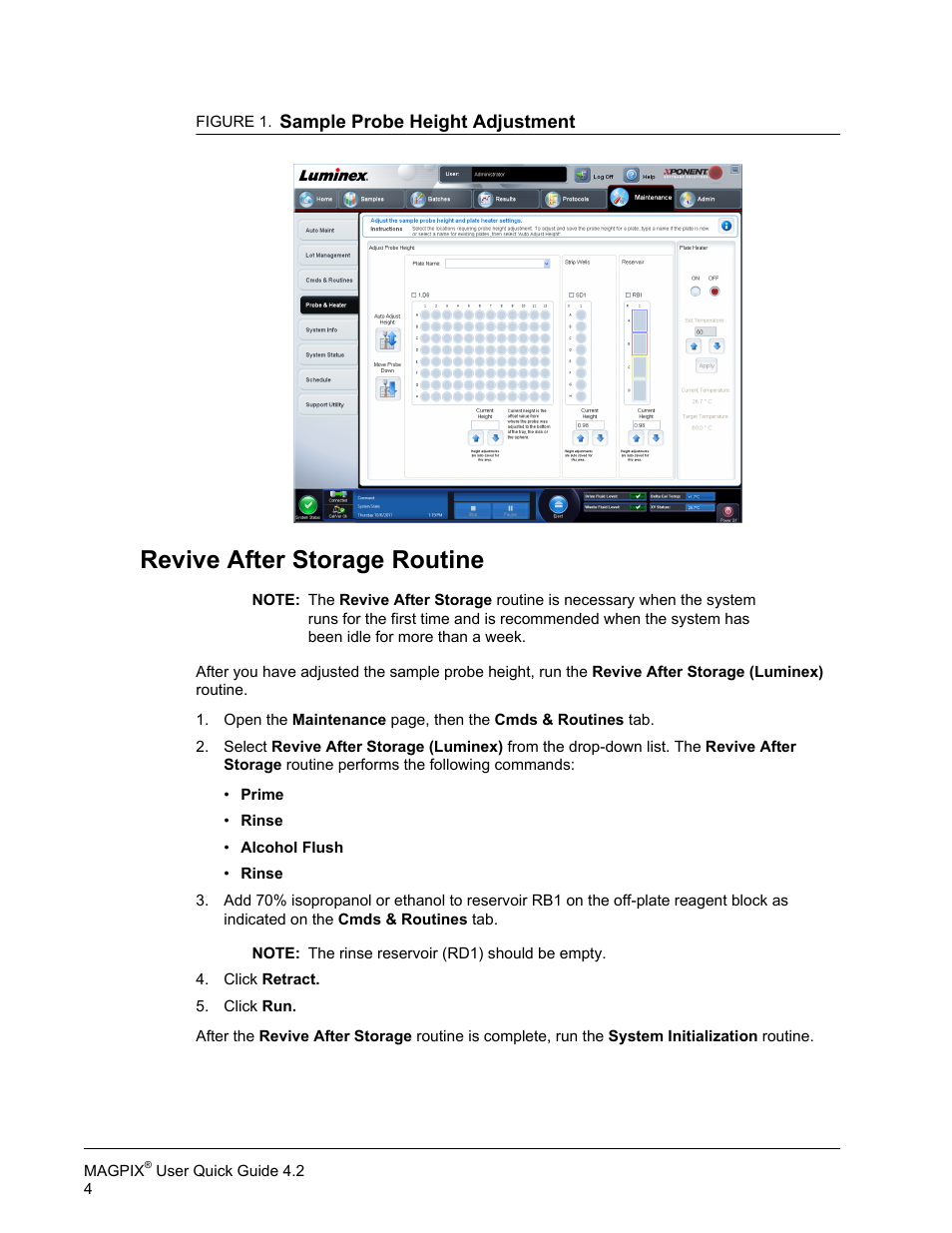 Revive after storage routine | Luminex MAGPIX User Quick Guide User Manual | Page 9 / 29