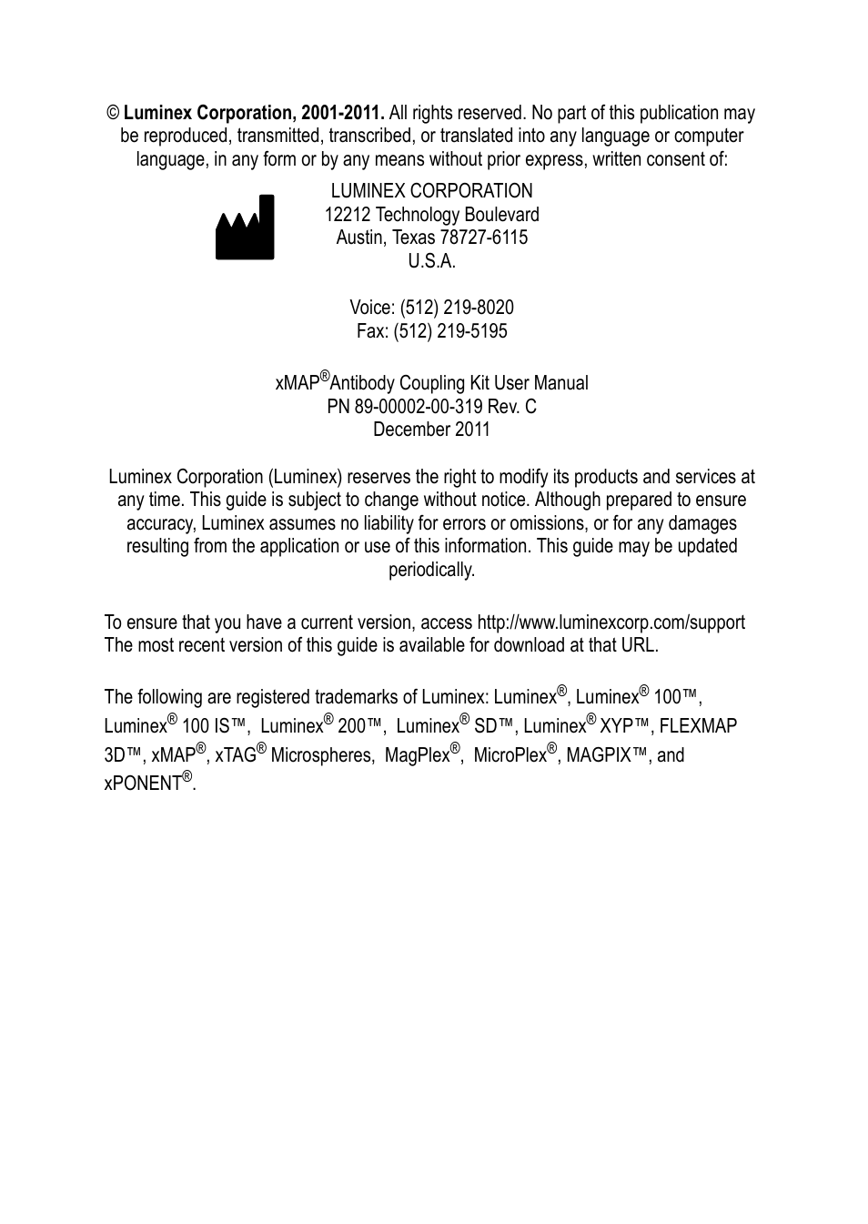 Luminex xMAP Antibody Coupling Kit User Manual | Page 2 / 24