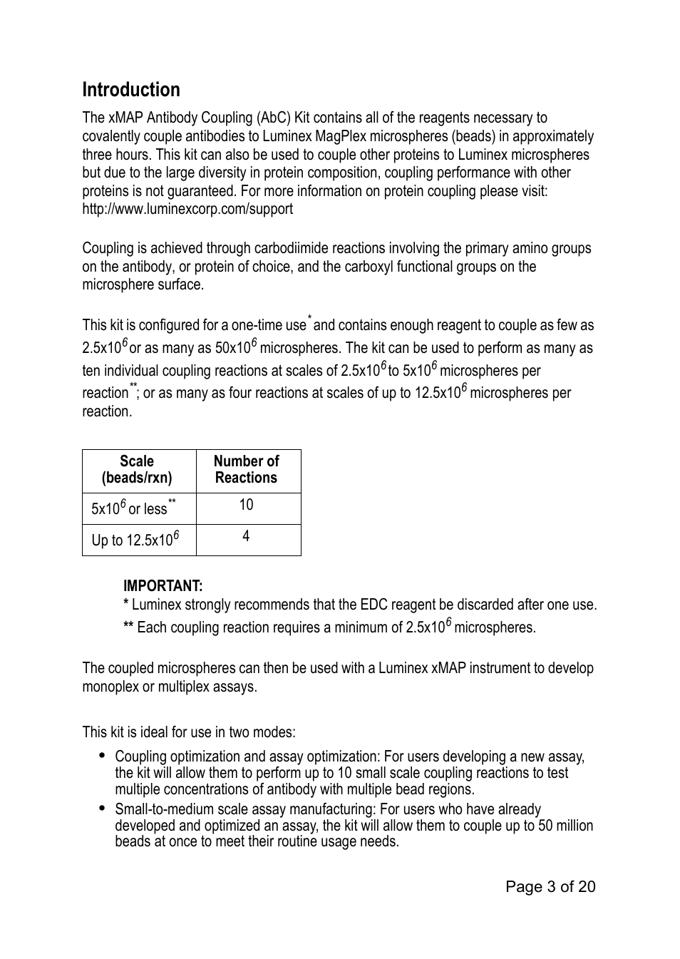 Introduction | Luminex xMAP Antibody Coupling Kit User Manual | Page 7 / 24