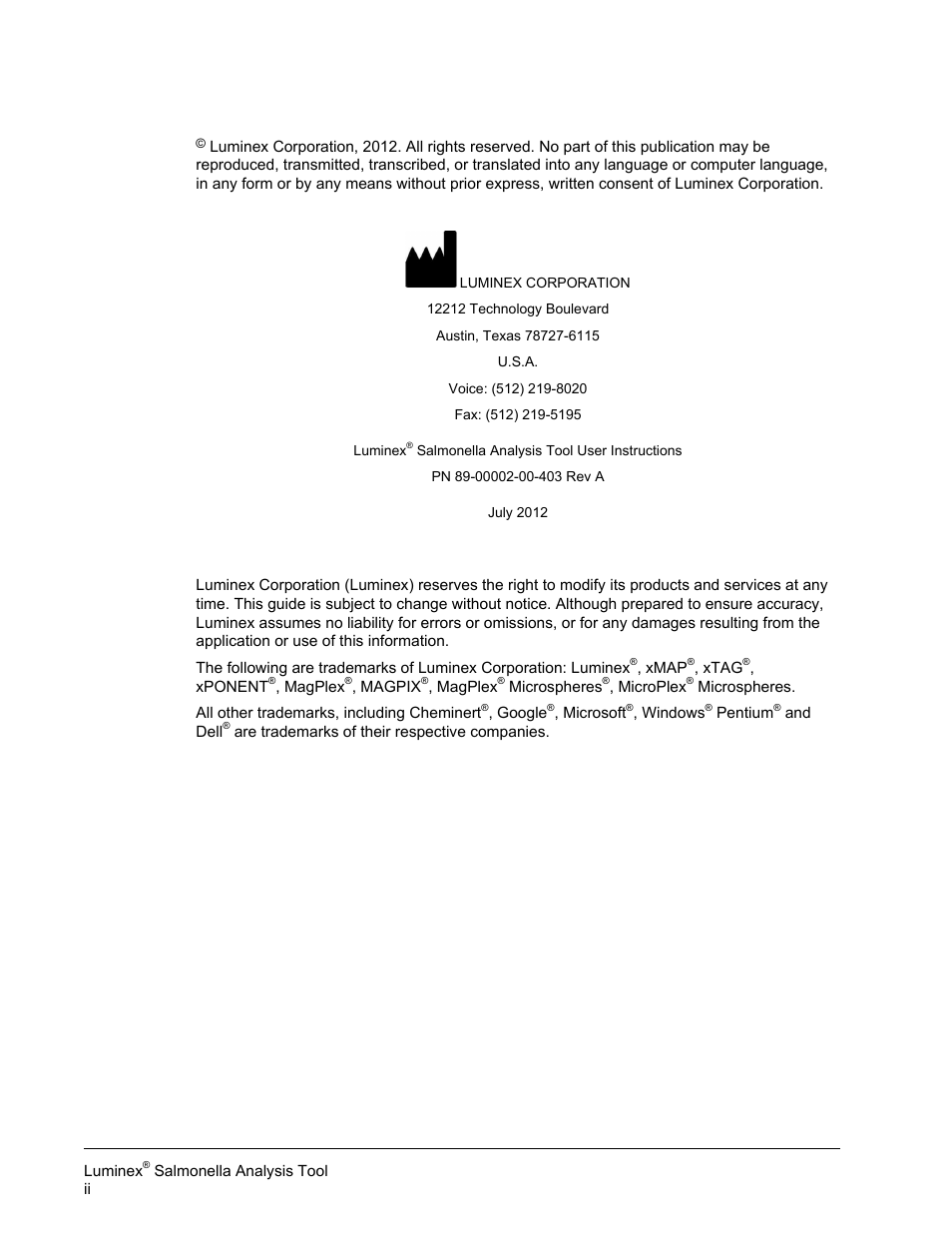 Luminex Salmonella Analysis Tool User Manual | Page 2 / 8