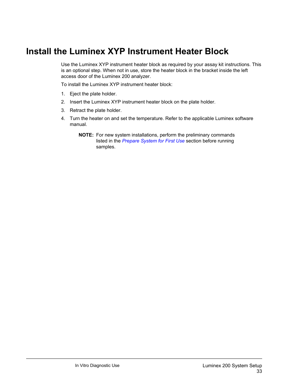 Install the luminex xyp instrument heater block | Luminex 200 Installation Guide User Manual | Page 44 / 52