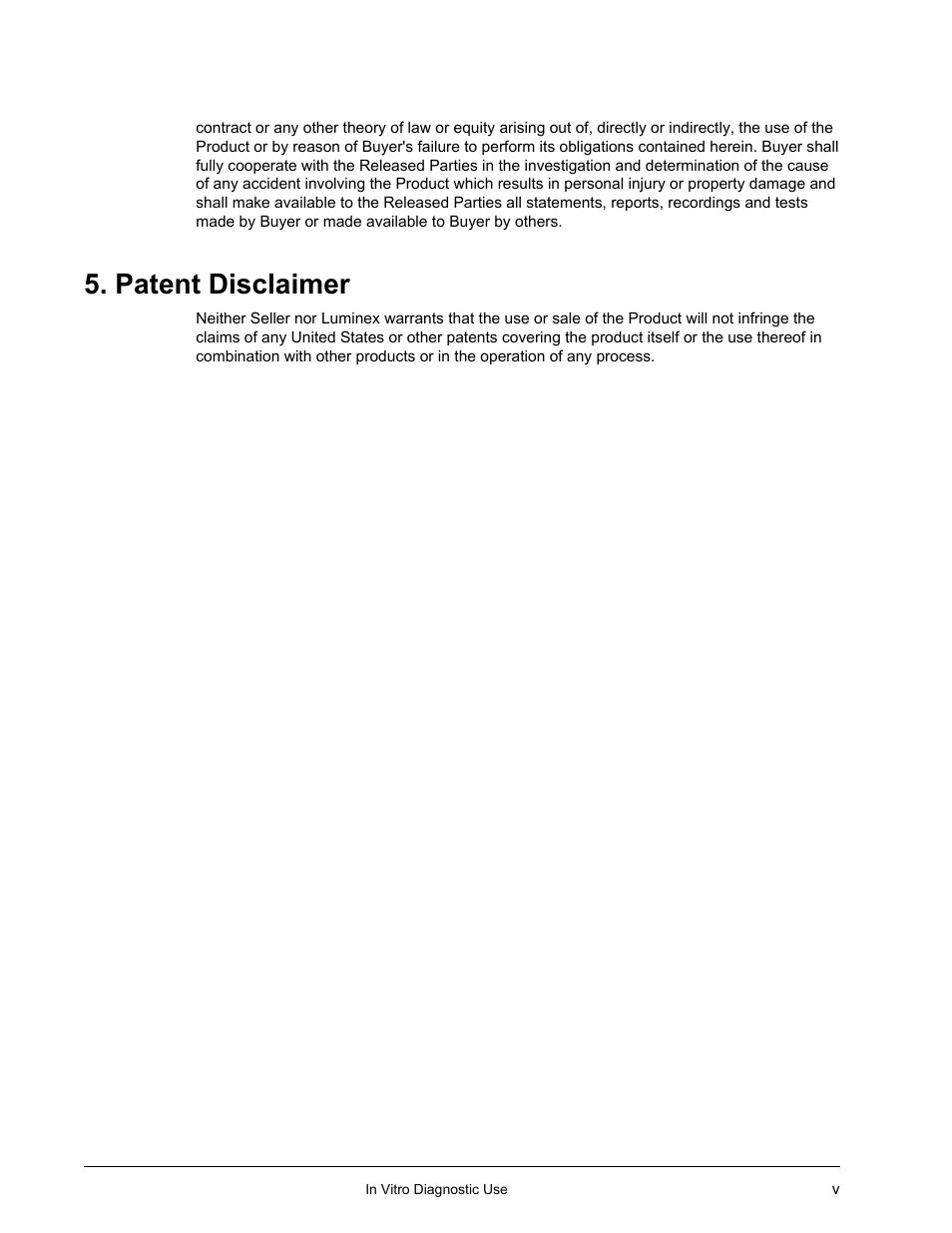 Patent disclaimer | Luminex 200 Installation Guide User Manual | Page 6 / 52