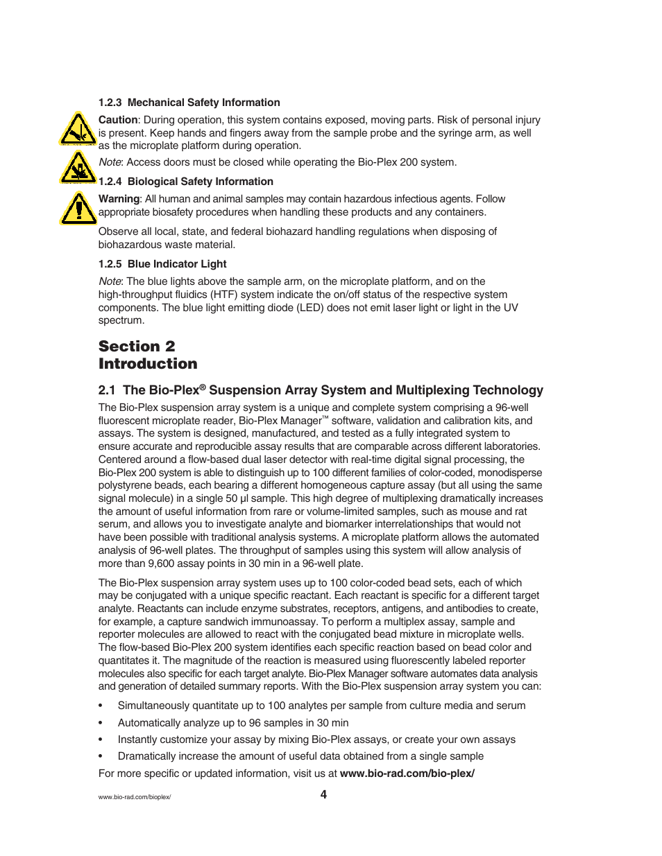 Luminex BioPlex XYP, LX200 User Manual (supplied by BioRad) User Manual | Page 10 / 51