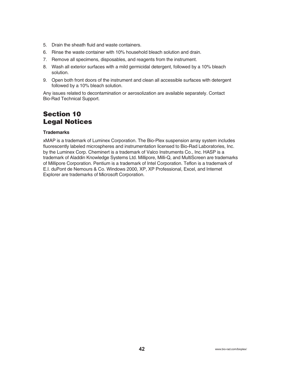 Luminex BioPlex XYP, LX200 User Manual (supplied by BioRad) User Manual | Page 48 / 51
