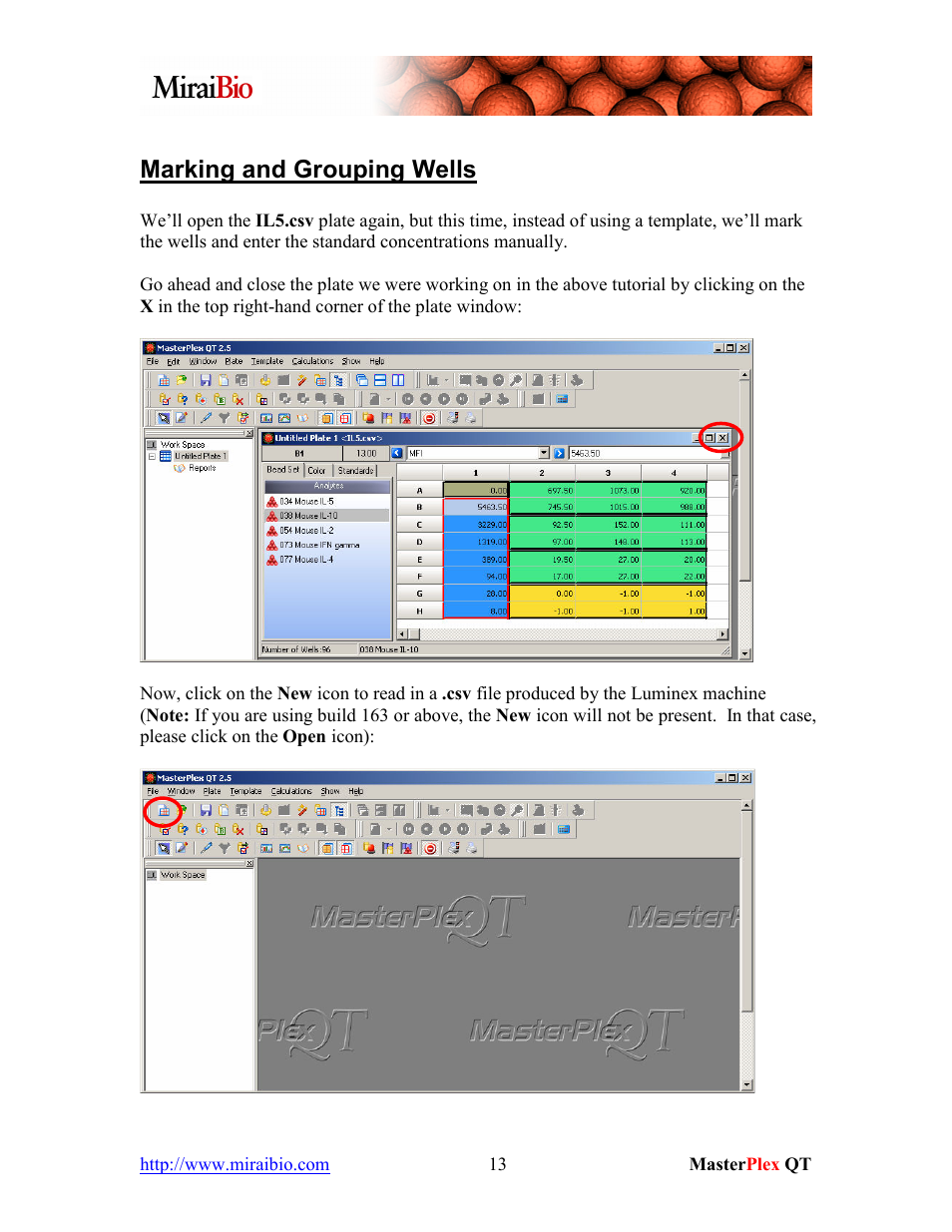 Marking and grouping wells | Luminex MasterPlex QT Tutorial Manual User Manual | Page 13 / 51