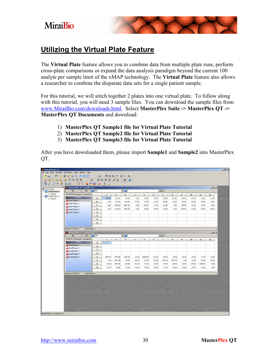 Utilizing the virtual plate feature | Luminex MasterPlex QT Tutorial Manual User Manual | Page 30 / 51