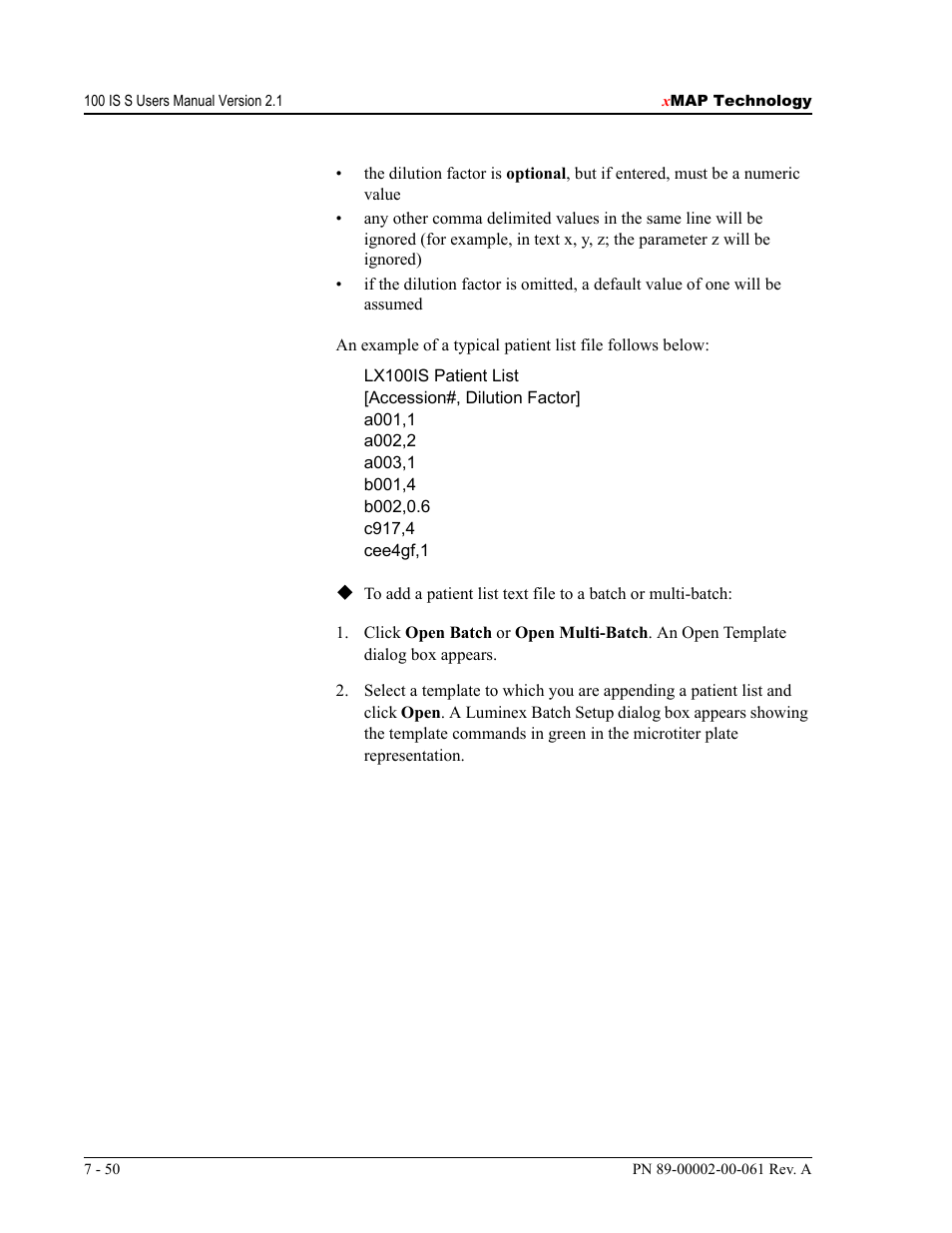 Luminex 100 IS User Manual, Version 2.1 User Manual | Page 110 / 184