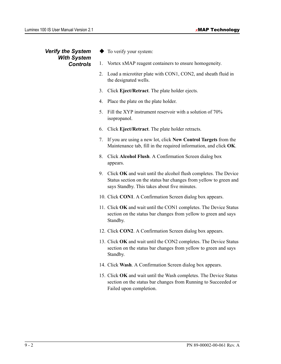 Luminex 100 IS User Manual, Version 2.1 User Manual | Page 148 / 184