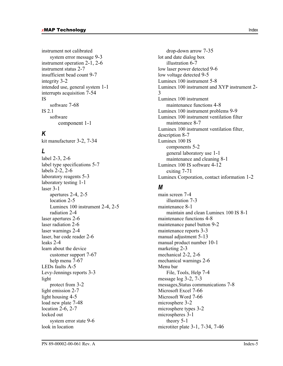 Luminex 100 IS User Manual, Version 2.1 User Manual | Page 179 / 184
