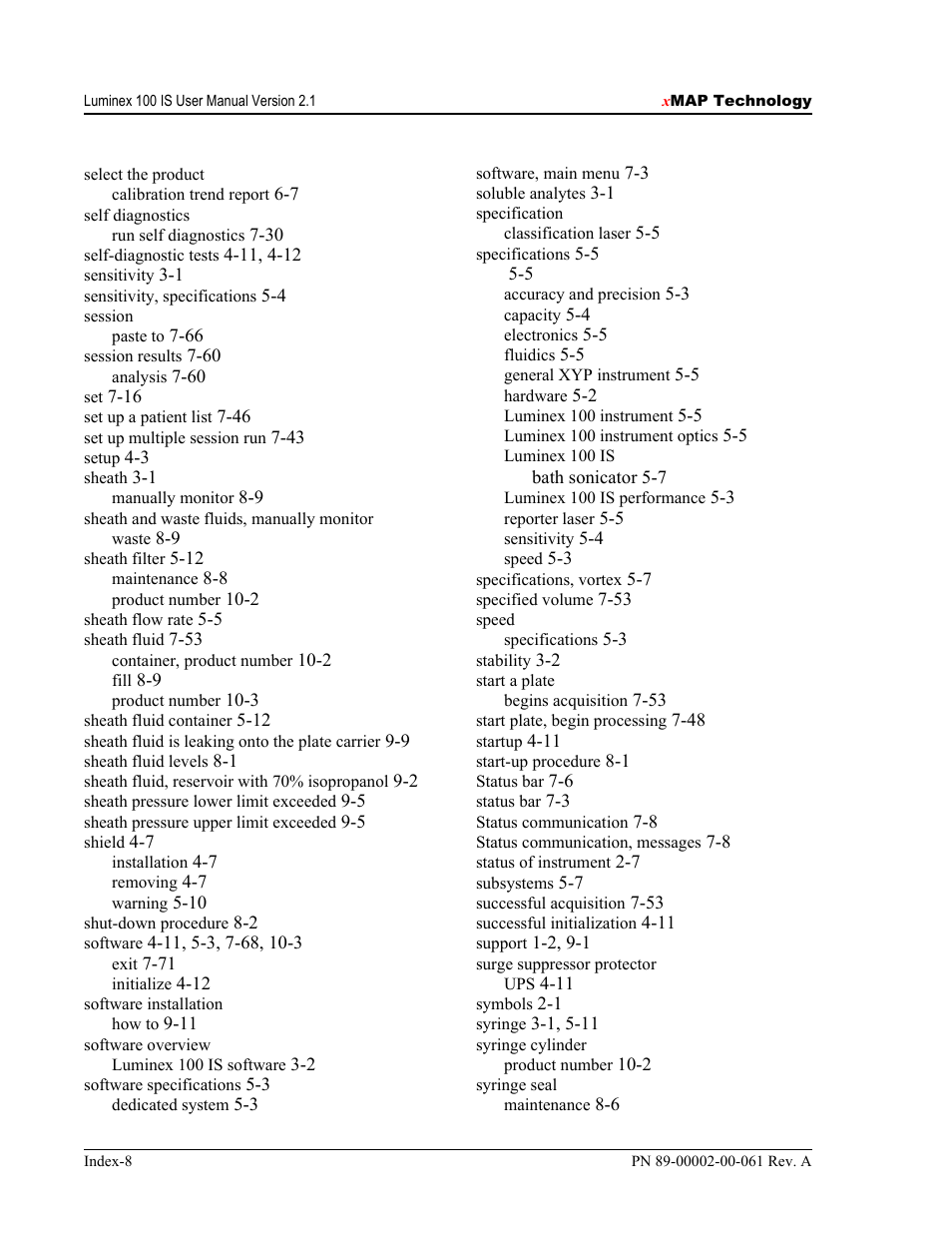 Luminex 100 IS User Manual, Version 2.1 User Manual | Page 182 / 184