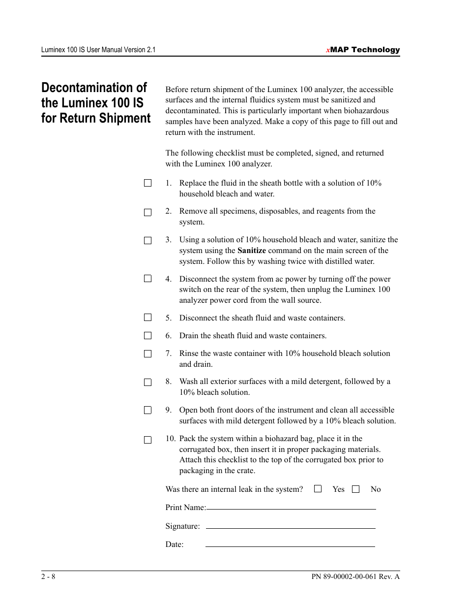 Luminex 100 IS User Manual, Version 2.1 User Manual | Page 22 / 184