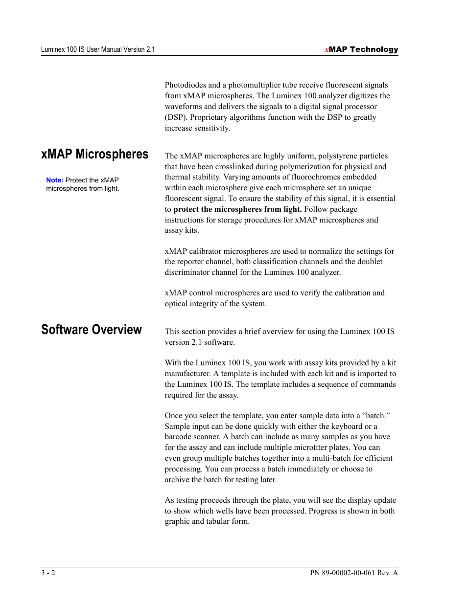 Xmap microspheres, Software overview | Luminex 100 IS User Manual, Version 2.1 User Manual | Page 24 / 184